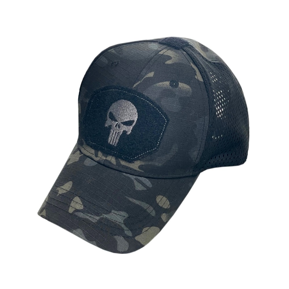 Skull Camouflage Tactical Baseball Cap Grey Special Forces Embroidered One Size